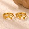 Anello Acciaio Inossidabile Cane Bassotto Carino Cuore 3D Anelli Dita Doppio Strato Per Donne Unisex Gioielli Bel Regalo Decompressione
