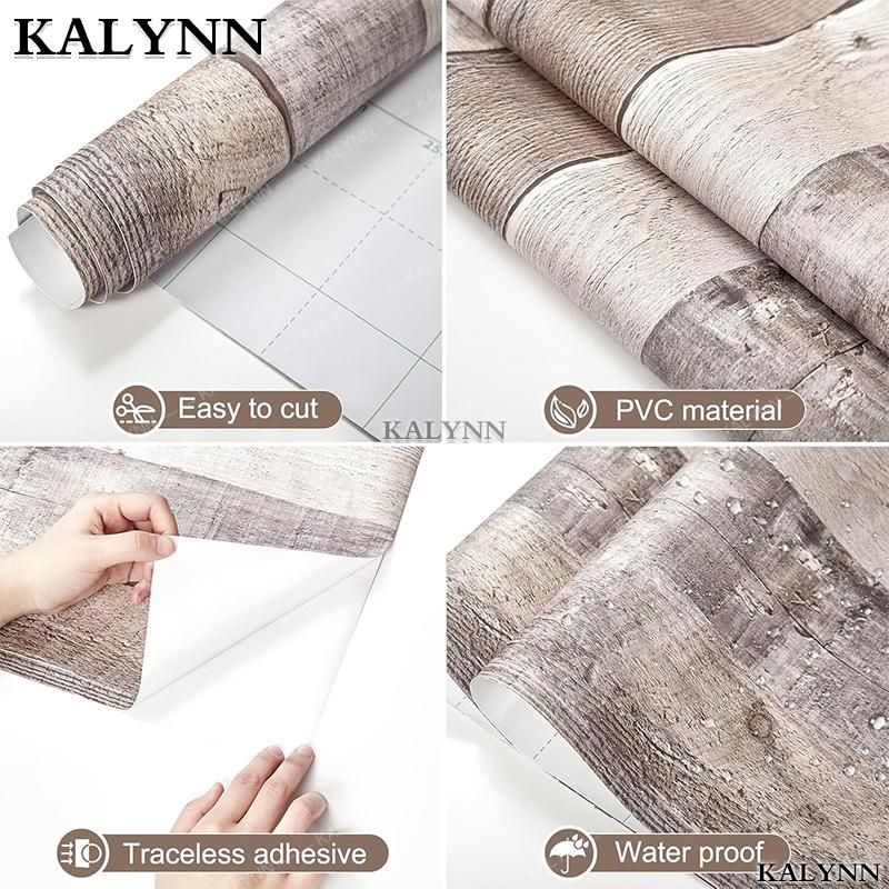 Wood Contact Paper Peel and Stick Wallpaper Self Adhesive Removable Vintage Faux Wood Wall Paper Plank Shelf Home Decoration