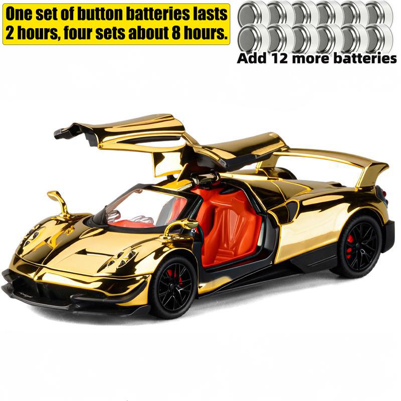 1:24 Pagani Huayra Dinastia BC Supercar Alloy Electroplating Sports Car Model Metal Track Racing Car Vehicles Model Sound Light