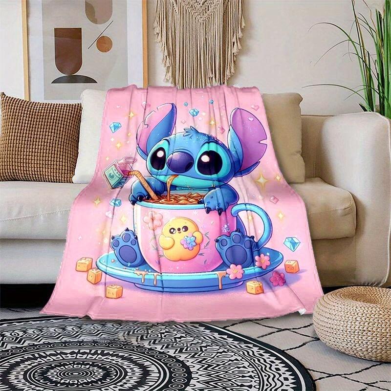 1pc Stitch Printing Blanket - Soft, All-Season Throw for Office Blanket, Personalized Gift with Adorable Cartoon Design