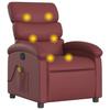 Massage Chair Burgundy Artificial Leather