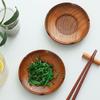 Circular Solid Wood Dish Creative Side Dish, Dipping Sauce Seasoning Dish, Dried Fruit Snack Dish