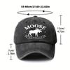 Unisex Moose Print Corduroy Baseball Cap Fashionable Casual Outdoor Hat