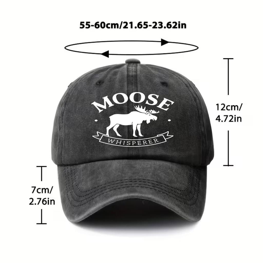 Unisex Moose Print Corduroy Baseball Cap Fashionable Casual Outdoor Hat