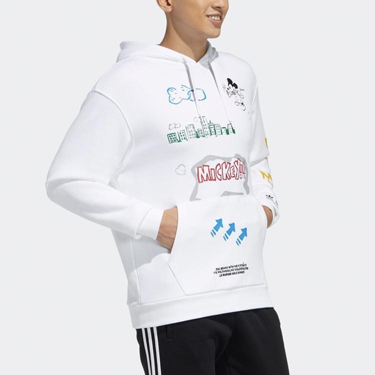Adidas Originální Fangtastic Series Mikina s potiskem Disney Mickey Mouse Pánské topy Bílá H09182