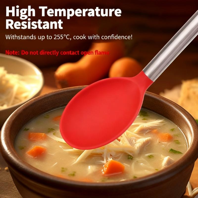 Leak Proof Silicone Serving Spoon Feature Full Seal Design for Spill Proof Transfer of Soups Sauces and More In Kitchen