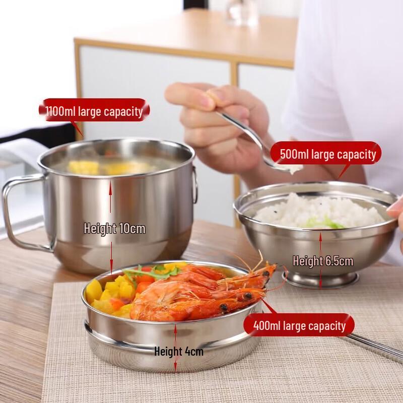 

Meichu 304 Stainless Steel Lunch Bowl