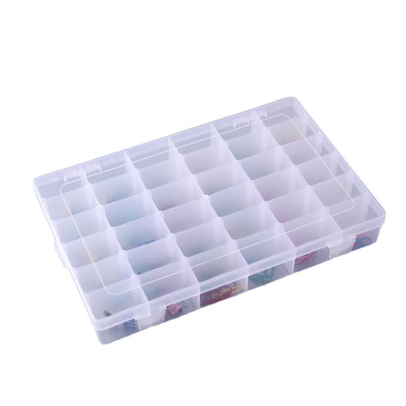 36-Compartment Transparent Plastic Organizer for Jewelry, Tools, DIY, Rubber Bands, Fish Hooks
