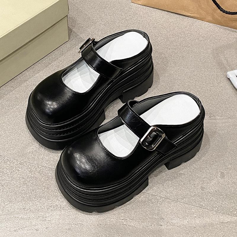 Fashion 10cm Pu Leather Platform Wedge Flats Summer Autumn Breathable Slip On Pumps Spring Synthetic Mary Jane High Brand Shoes