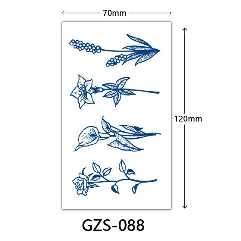 Flower Herbal Semi-Permanent Tattoo Sticker, Small Picture Juice Tattoo Sticker, Sweat-Proof Tattoo