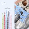 Scalloped Edge Gingham Shoelaces 1.2cm Width Ruffled Plaid Ribbon Laces Multicolor Anti-Slip Knot Decor Strings for Casual Shoes