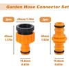 Quick Connect Garden Hose Kit - 6 End Connectors, 2 Tap and 2 Double Male Connectors