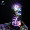 Rose Flower Preserved in Glass Dome with Night Light - Mother's Day or Birthday Gift Ornament
