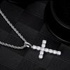 Personality Hip-hop Gold Color Shiny Full of Zircon Solid Cross Pendant Necklace for Women Men Punk Rock Jewelry Accessory Gifts