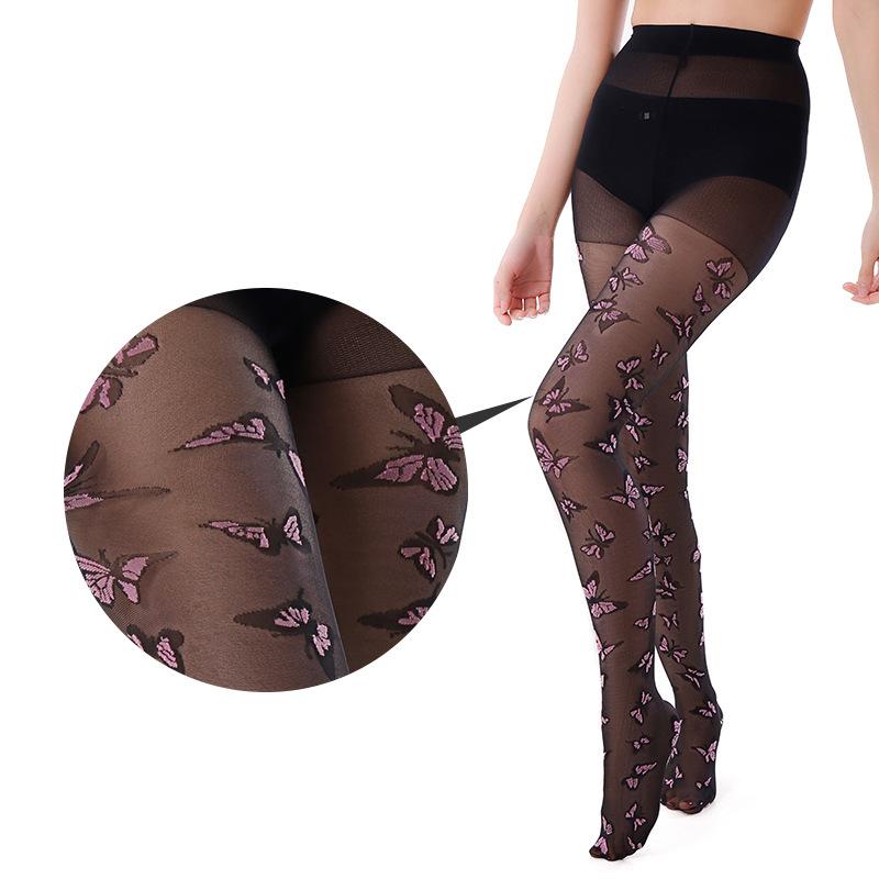 Sexy Pantyhose Elasticity Sheer Cute Pantyhose Personality Fashion Butterfly Pattern Thin Version