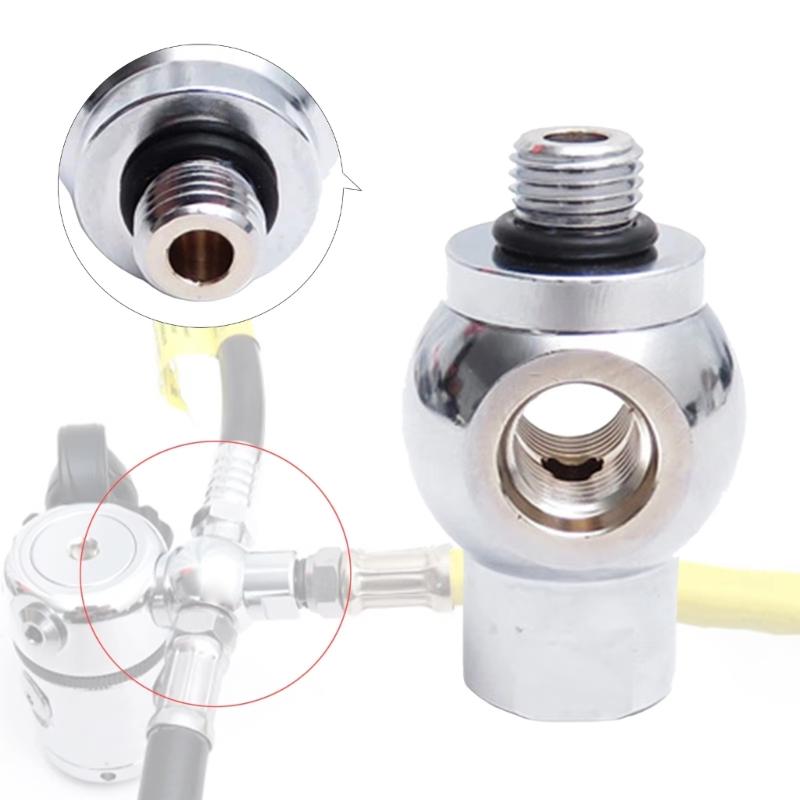 Stainless Steel Scubas Regulator Adapter 1 Outlet To 3 Port For Multiple Device Connection Underwater Diving Gear