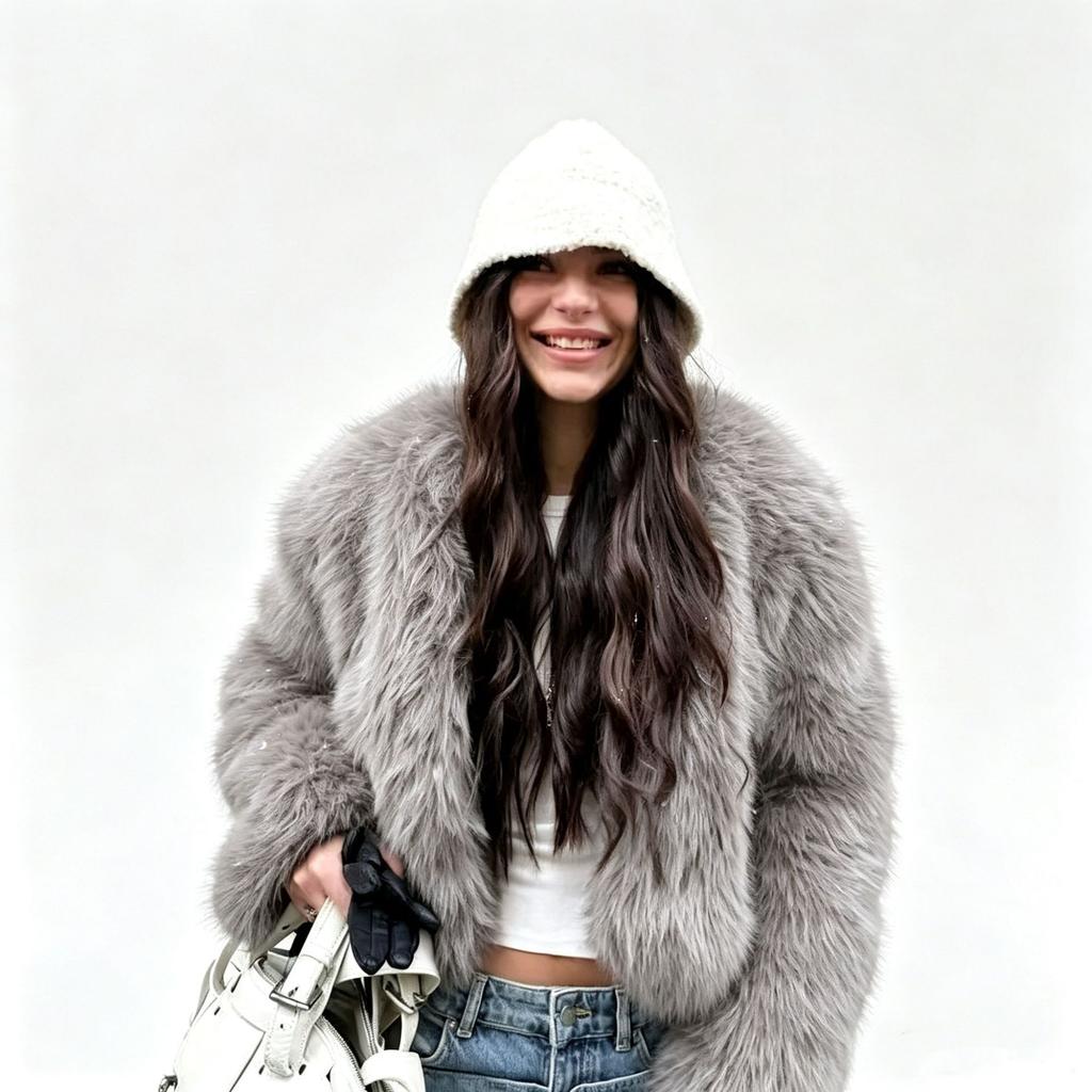 Imitation fox imitation fur jacket short light new loose fluff autumn and winter top