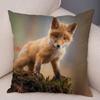 Cute Wild Fox Print Pillowcase Decorative  Animal  Polyester Cushion Cover for Sofa Home Car