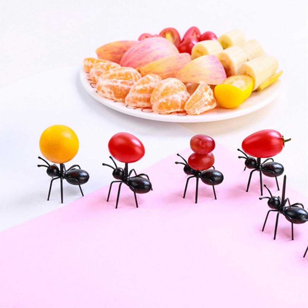 24PCS Cute Mini Ant Fruit Forks - Eco-Friendly Plastic Dessert Forks for Kids, Kitchen & Bar