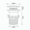 Lavabo Bagno Ottone Scarico Lavandino Pop Up Pulsante Click Clack Tappo Fessurato