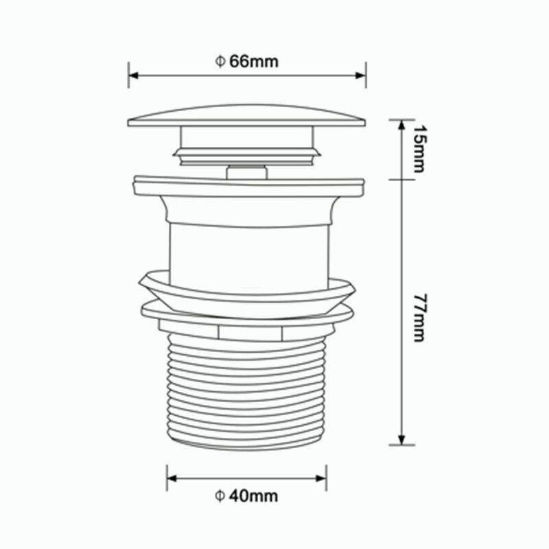 Lavabo Bagno Ottone Scarico Lavandino Pop Up Pulsante Click Clack Tappo Fessurato