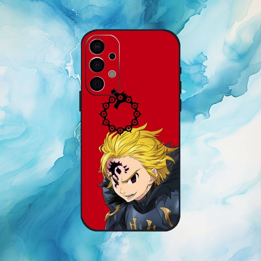 Seven D-Deadly Sins Meliodas Phone Case For Samsung S 25,24,23,22,30,21,10,9,Ultra,Plus,Lite,FE,4,5 G Soft Black Case