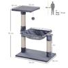 Cat Tree, 3 Sisal Posts, Platform, Hammock, 50 x 36 x 70 cm, Grey