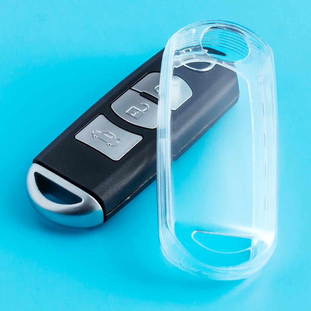 Slim Car Key Fob Case Cover Keychain Holder For Mazda 2 3 6 CX3 CX5 CX9 MX5 CX-3 CX-5 CX-9 Accessories Black Transparent