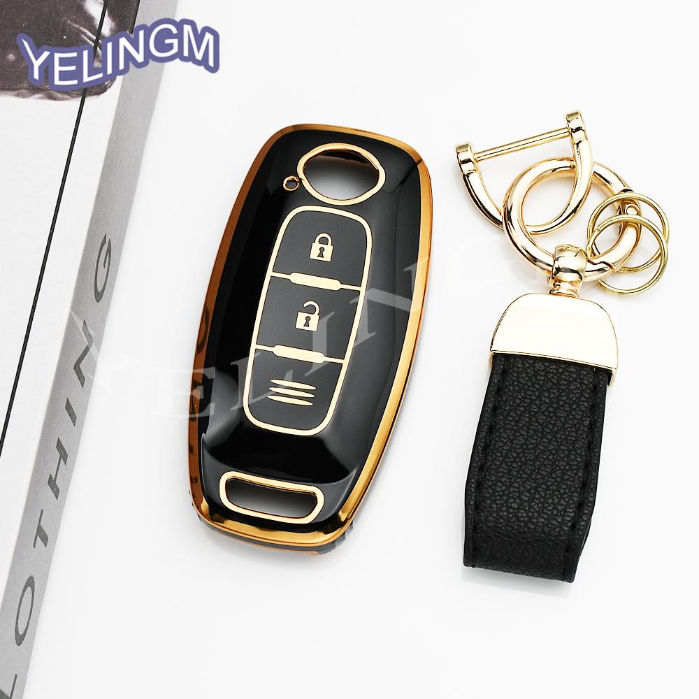 3 Buttons Car Remote Shell For Nissan X-Trail T33 Qashqai J12 Teana Altima Ariya Tpu Key Case Cover Holder Keychain