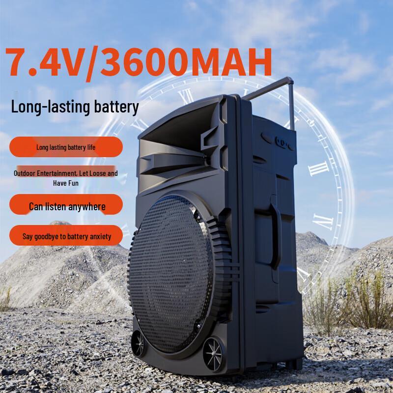 Newmine N522 Portable Trolley Speaker with Dual Mics CN Plug (adapter Included)