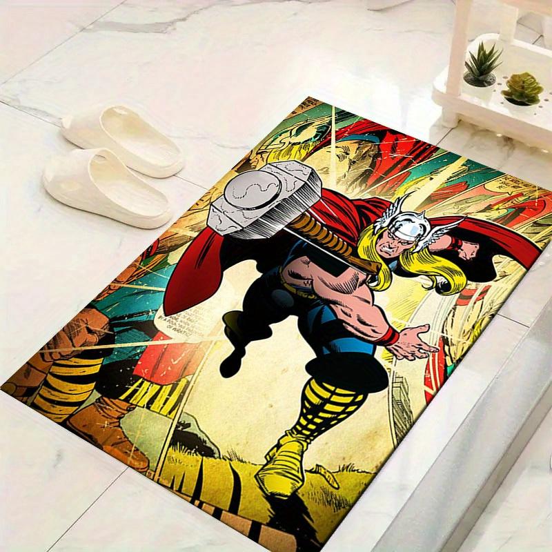 

1pc Marvel Avengers Super Heroes Area Rug, Non-Slip Floor Mat, Cartoon Character Design, Soft Velvet, Room Decor, Washable Indoor Carpet 60cm by 90cm