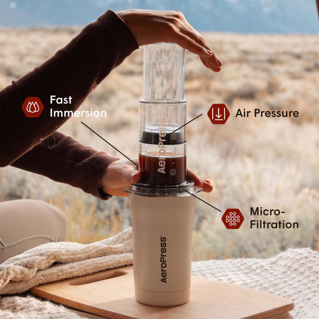 [Domestic Genuine Product] AeroPress Go Plus Tumbler Storage Type Outdoor Coffee Maker with Filter French Press Espresso Iced Coffee Camping Portable