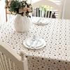 Polyester-Cotton Modern Simple Color Bottom Black Polka Dot Five-Star Rectangular Tablecloth Coffee Table Tablecloth Dining Table Cloth