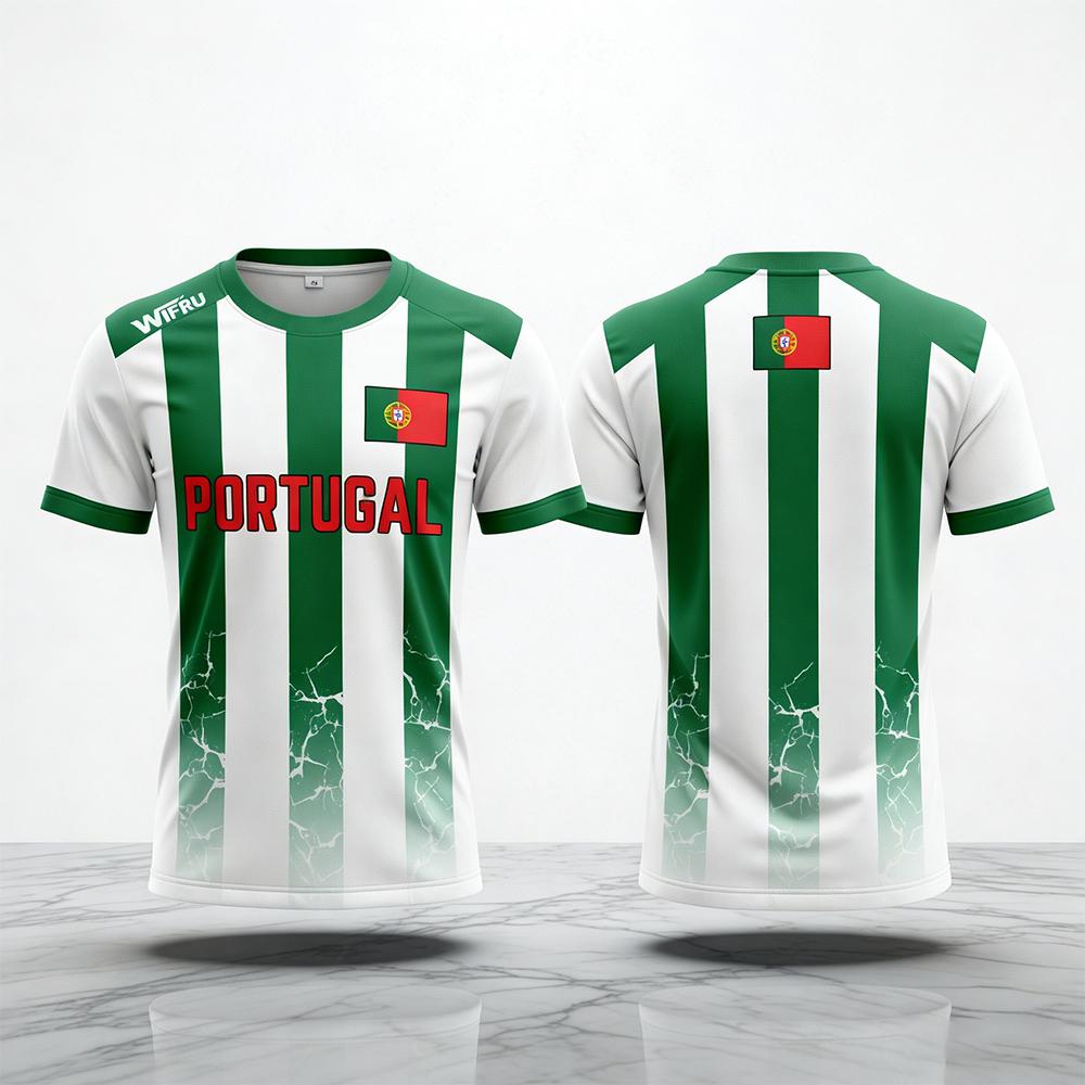 Portugal Vlag 3D Geprint Shirt Zomer Buiten Ademend Korte Mouwen Voetbal Trainingstop 2026 Mannen Fan Cadeau T-shirt