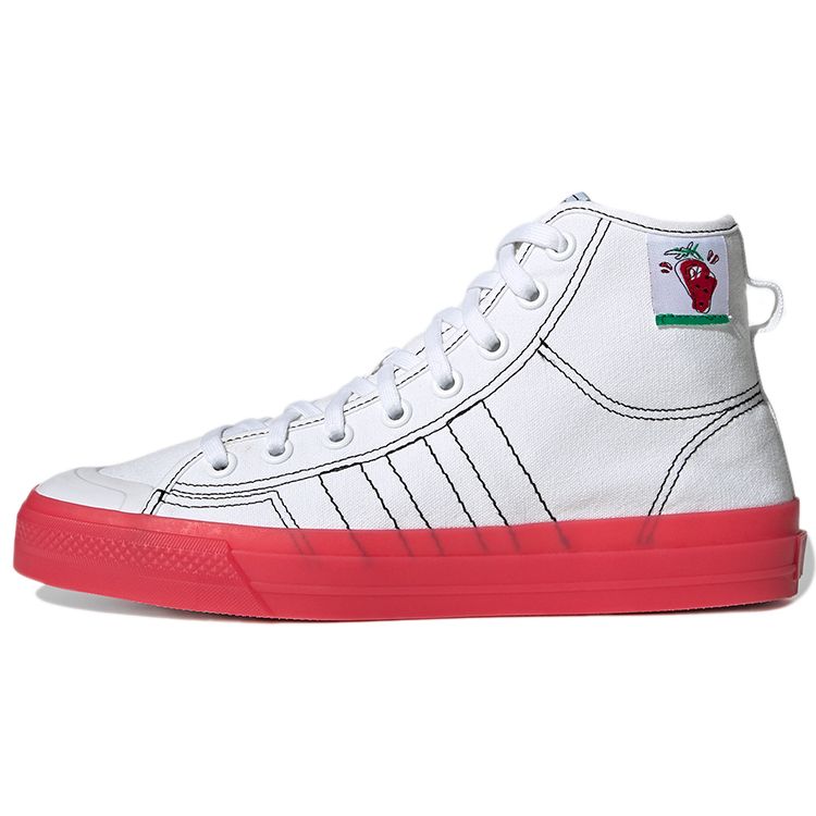 

Adidas Originals Nizza Hi Rf High-Top Skate Shoes Unisex Skate Shoes White Red GX2708 36