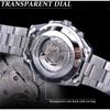 Forsining Men's Fashion Casual Blue Hollow Waterproof Automatic Mechanical Watch GMT1114-8-A