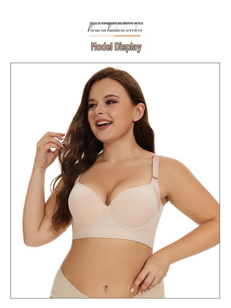 Plus Size Seamless Support Bra: Anti-Sag, 8-Row Adjustable, Shaping, Side Support for Women