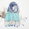 Sciarpa Boho da donna, leggera, con stampa floreale, scialle con frange, moda autunno inverno