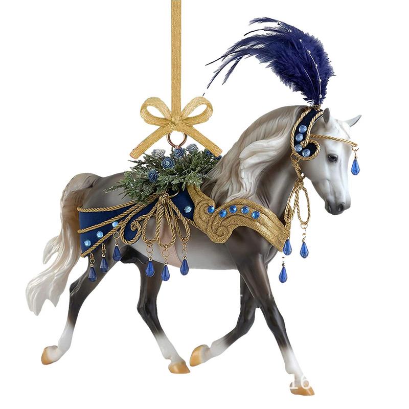 2D Acrylic Horse Christmas Ornaments Hanging Crafts Christmas Tree Horse Pendant Ornaments Party Supplies 2025 Xmas Navidad
