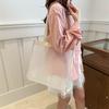 Chic Transparent Shoulder Tote Bag For Everyday Use Large Capacity Trendy Design