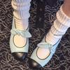 Fashion Spring New Low Heel Shoes Women's Fashion Round Head Shallow Mouth Butterfly Knot Color Soft Sole Non-slip Single Shoes