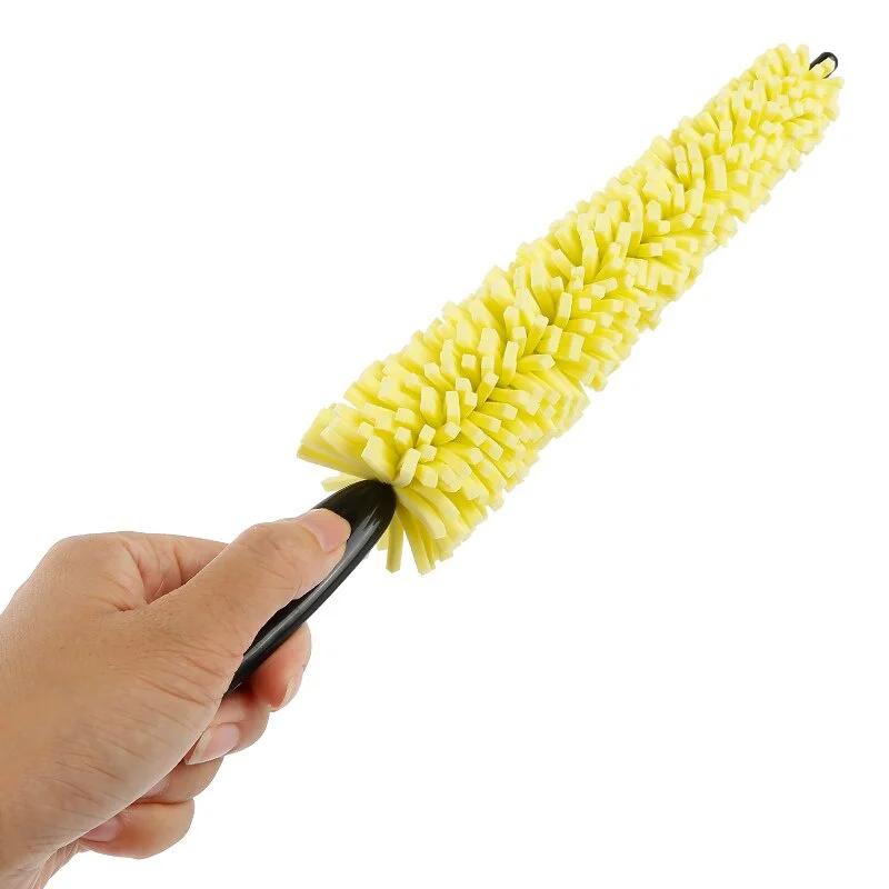 Car Accessory Wheel Brush Tire Rim Cleaning with Plastic Handle Mud Remover Detailing Cleaner Washing Tools Blue