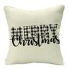 Christmas Plaid Linen Pillowcase Festive Home Decoration Gift Sofa Pillow Cushion Cover