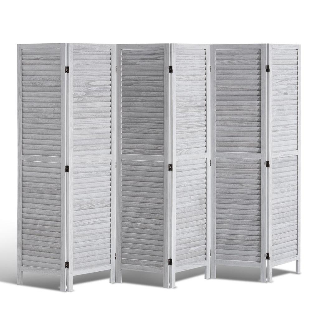 Wood Room Divider Wooden Privacy Screen 6 Panel Room Separation Divider