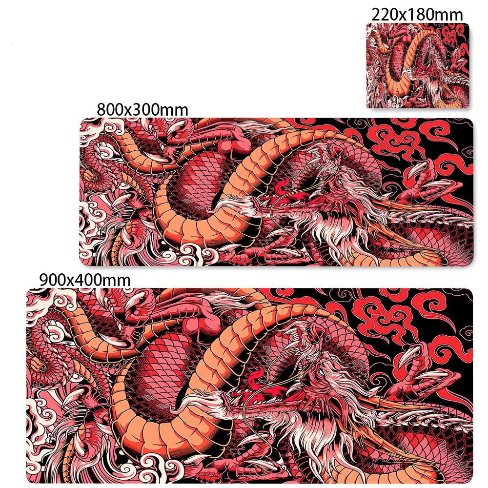 Black and White Dragon Large Mouse Mat Gaming Mousepad Big Rubber Base Mouse Pad Purple Deskpad Eyboard Mats Mousepads