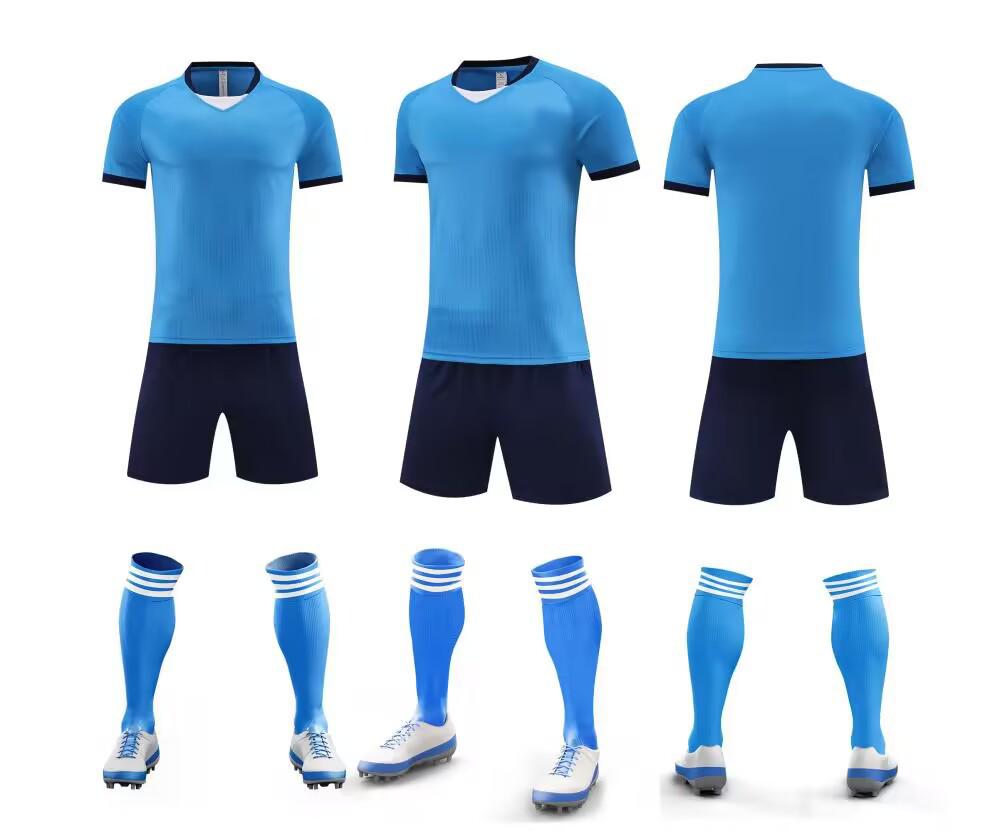 Men's Summer Short Sleeve Breathable Football Jersey Set - Adult & Children