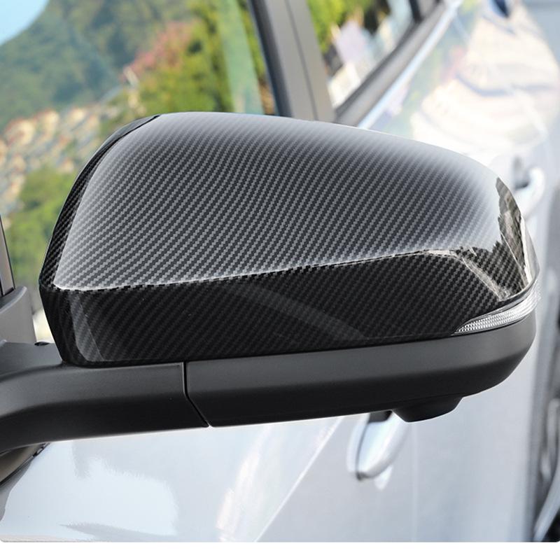 Toyota VOXY/NOAH 90 Series Carbon Fiber Rearview Mirror Cover with Rain Eyebrow Decorative Sticker.
