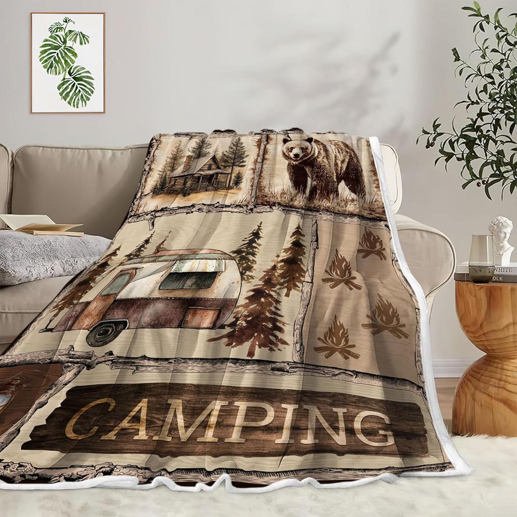 Ydbkt Campingdecke Weiche Outdoor-Decke für Männer Frauen Kinder Perfektes Geschenk für Campingliebhaber Ideale Wohnmobil-Bettwäsche Dekor für den Campingplatz