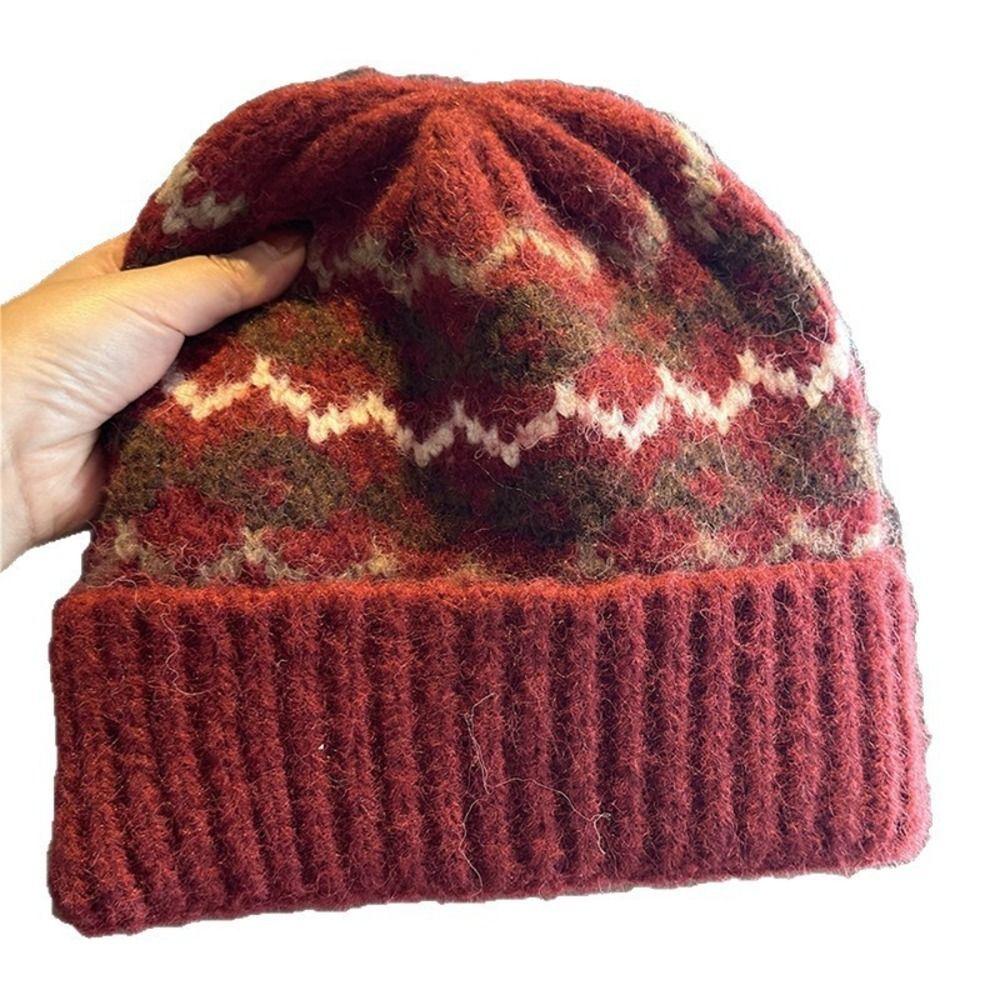 Windproof Wool Blend Beanie Knitted Fall Winter Cool Cap Soft Knit Skull Beanie Hat  Girls