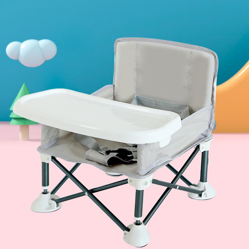 

Baby Portable Foldable Dining Chair Out To Eat Folding Table 38*35*36 cm сірий